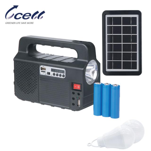 Solar Power Mini Portable Kit with mp3 Player&FM Radio and lights
