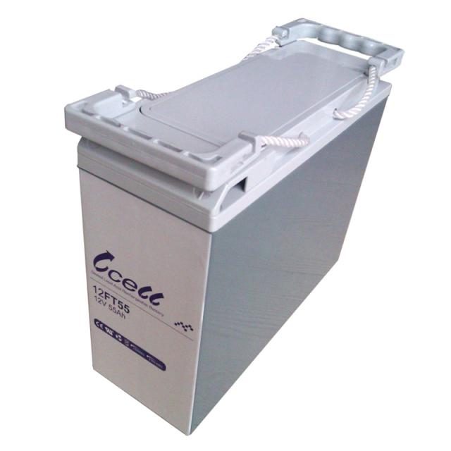 12V 55Ah Front Terminal Battery with Flame Retardant case for UPS
