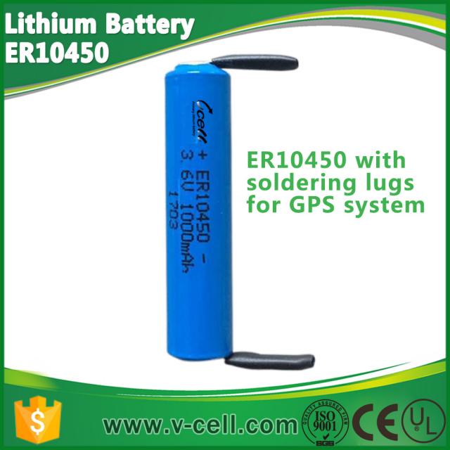ER10450 Li-SOCL2 3.6V 1000mah AAA size Lithium Battery