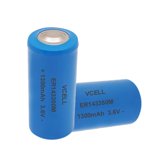 ER14335M Cylindrical Batteries High Power 3.6V 1300mAh 2/3AA Primary Lithium Battery