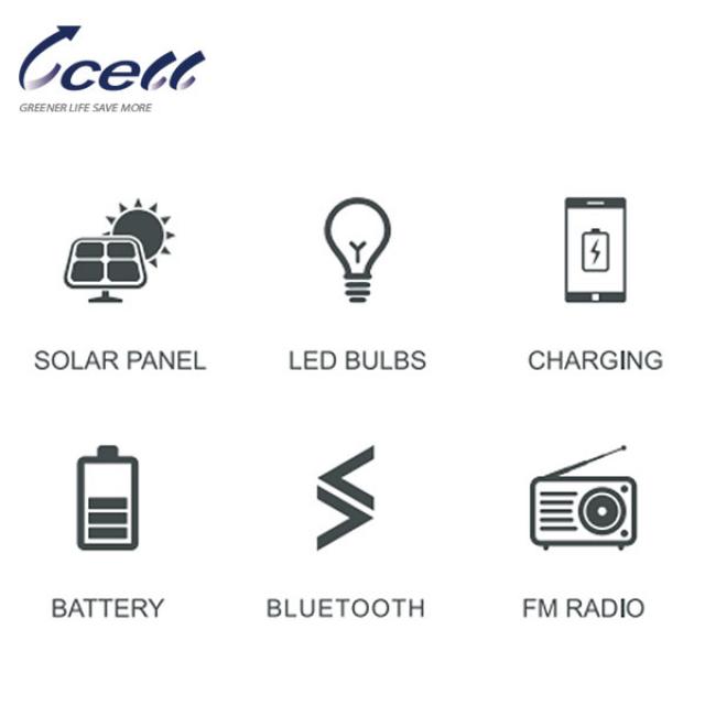 Solar Power Mini Portable Kit with mp3 Player&FM Radio and lights